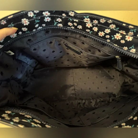 Kate Spade Jae Navy White Fleurette Floral Large Nylon Tote Bag NWOT - Picture 12 of 16